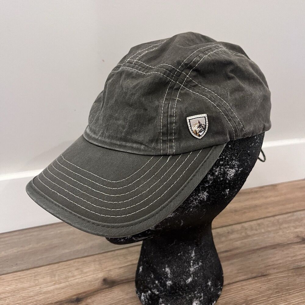 Kuhl 5 Panel Strapback Nylon Blend Hiking Outdoor Hat Cap Charcoal Gray Patina